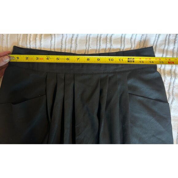 Gap Black Pleated Skirt with Ribbon Accent Size 2 Stretch Lined Pockets Zipper - Picture 8 of 8